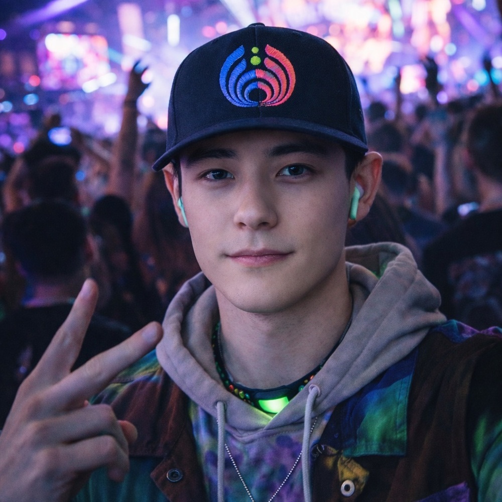 Bassnectar ALL COLORS Rainbow Bass Drop Flat Brim Hat